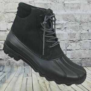 Sperry Avenue Men's Outdoor Duck Rain Boots Size 10 Black Nylon Cordura STS18188
